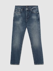 Reiss Mid Blue Iggy Comfort-Stretch Straight-Leg Jeans - Image 2 of 9