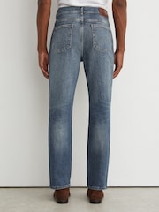 Reiss Mid Blue Iggy Comfort-Stretch Straight-Leg Jeans - Image 5 of 9