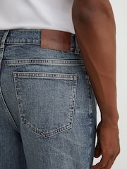 Reiss Mid Blue Iggy Comfort-Stretch Straight-Leg Jeans - Image 6 of 9