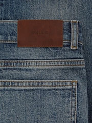 Reiss Mid Blue Iggy Comfort-Stretch Straight-Leg Jeans - Image 9 of 9