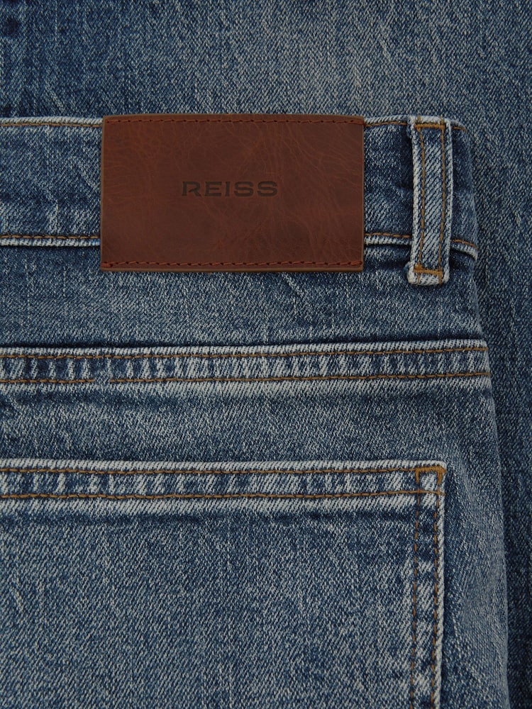 Reiss Mid Blue Iggy Comfort-Stretch Straight-Leg Jeans - Image 9 of 9 Reiss Mid Blue Iggy Comfort-Stretch Straight-Leg Jeans - Image 9 of 9