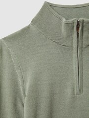 Reiss Nickel Blue/Kale Blackhall 9-13 yrs Merino Wool Zip-Neck Jumpers 2 Pack - Image 8 of 9