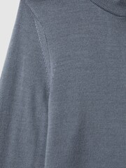 Reiss Nickel Blue/Kale Blackhall 9-13 yrs Merino Wool Zip-Neck Jumpers 2 Pack - Image 9 of 9