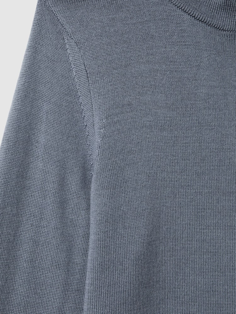 Reiss Nickel Blue/Kale Blackhall 9-13 yrs Merino Wool Zip-Neck Jumpers 2 Pack - Image 9 of 9