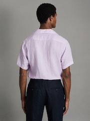 Reiss Orchid Beldi Relaxed 100% Linen Cuban Collar Shirt - Image 4 of 6