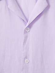 Reiss Orchid Beldi Relaxed 100% Linen Cuban Collar Shirt - Image 6 of 6