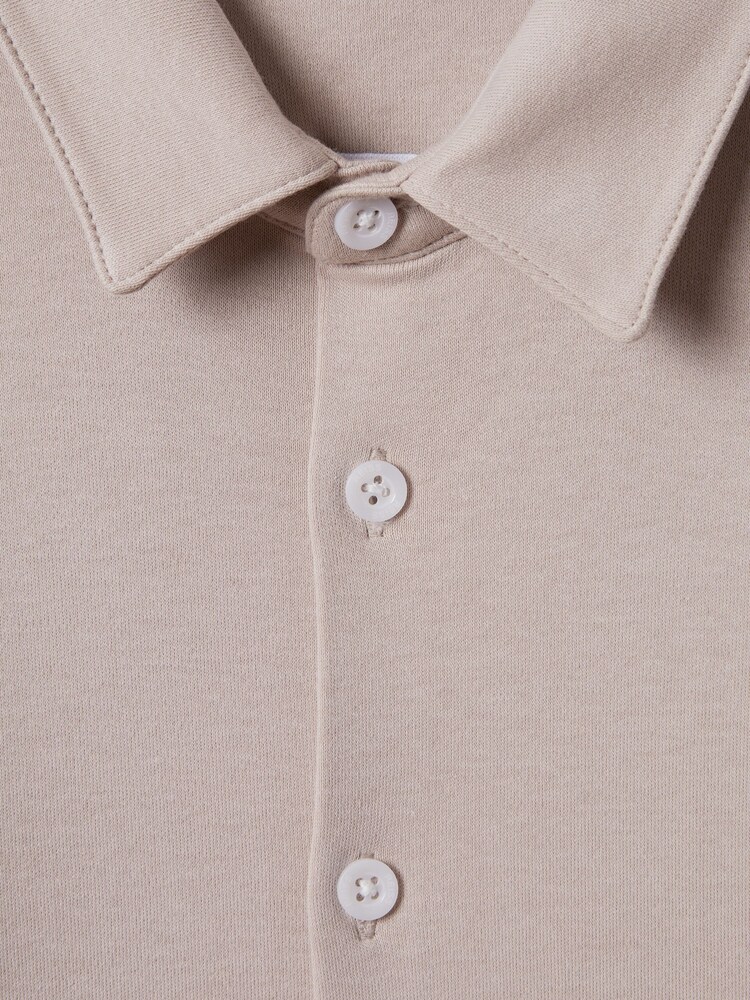 Reiss Stone Hendon Senior Cotton Button-Through Shirt - Image 6 of 6