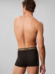 Calvin Klein Black/Green/Red/Blue/White Icon Cotton Stretch Relaxed Dart Trunks 5 Pack - Image 3 of 6