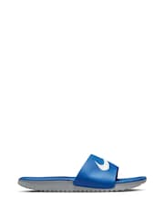 Azul/blanco - Nike Kawa Junior/Youth Sliders - Imagen 1 de 6
