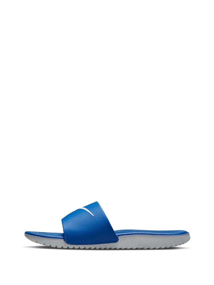 Azul/blanco - Nike Kawa Junior/Youth Sliders - Imagen 2 de 6