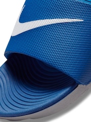 Azul/blanco - Nike Kawa Junior/Youth Sliders - Imagen 4 de 6