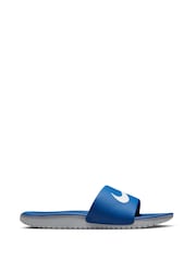 Azul/blanco - Nike Kawa Junior/Youth Sliders - Imagen 5 de 6