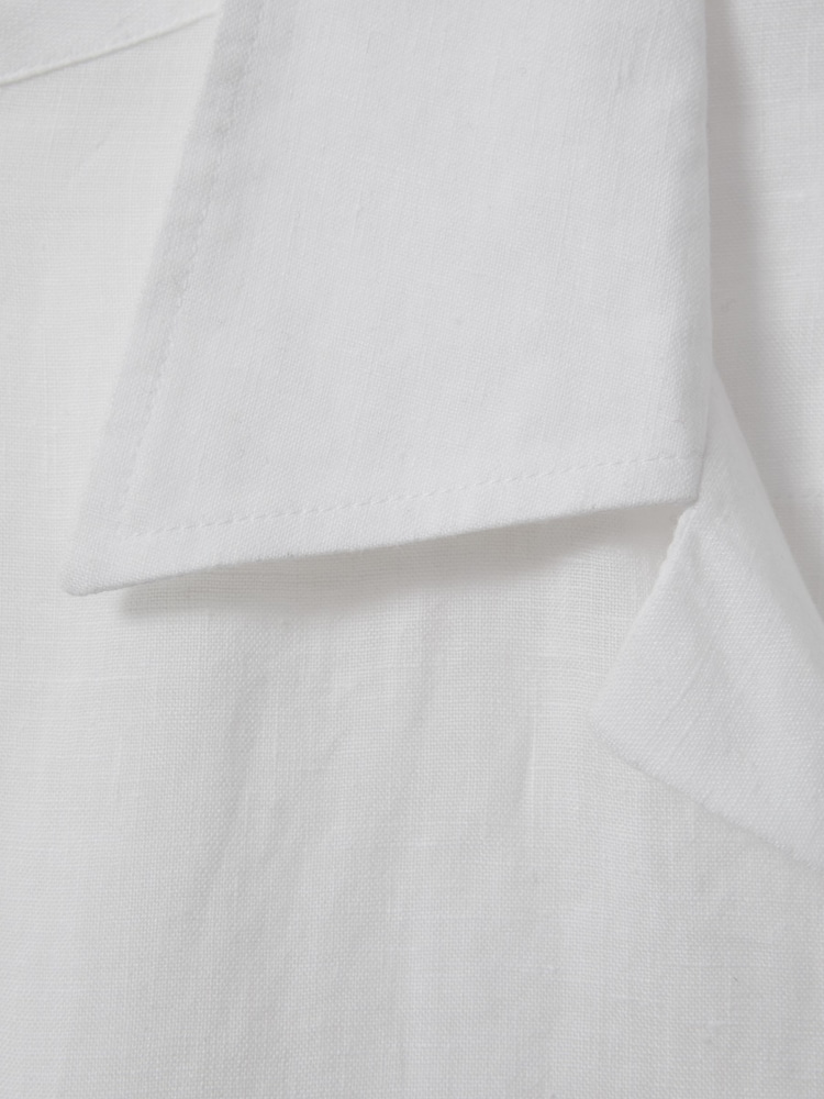 Reiss White Beldi Relaxed 100% Linen Cuban Collar Shirt - Image 6 of 6