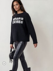 Religion Black Maddie Jumper With Rebel Heart Slogan - Image 3 of 8