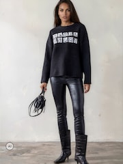 Religion Black Maddie Jumper With Rebel Heart Slogan - Image 4 of 8