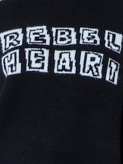 Religion Black Maddie Jumper With Rebel Heart Slogan - Image 5 of 8