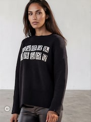 Religion Black Maddie Jumper With Rebel Heart Slogan - Image 8 of 8