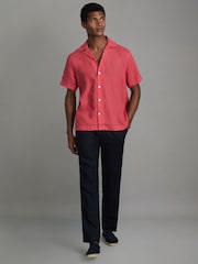 Reiss Coral Beldi Relaxed 100% Linen Cuban Collar Shirt - Image 1 of 6