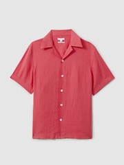 Reiss Coral Beldi Relaxed 100% Linen Cuban Collar Shirt - Image 2 of 6