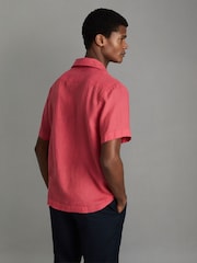 Reiss Coral Beldi Relaxed 100% Linen Cuban Collar Shirt - Image 4 of 6