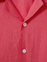 Reiss Coral Beldi Relaxed 100% Linen Cuban Collar Shirt - Image 6 of 6