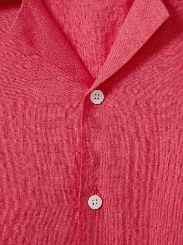 Reiss Coral Beldi Relaxed 100% Linen Cuban Collar Shirt - Image 6 of 6