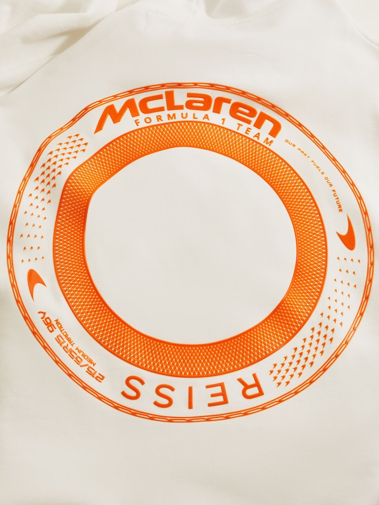 Reiss x McLaren F1 Team White McLaren F1 Elasticated Cotton Hoodie - Image 11 of 11 Reiss x McLaren F1 Team White McLaren F1 Elasticated Cotton Hoodie - Image 11 of 11