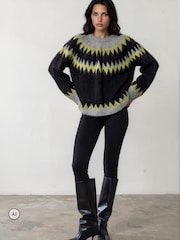 Suéter extragrande de estilo nórdico con estampado Fair Isle de la marca Religion - Imagen 1 de 8