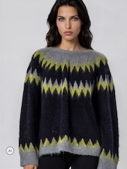 Suéter extragrande de estilo nórdico con estampado Fair Isle de la marca Religion - Imagen 2 de 8