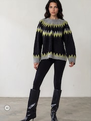 Suéter extragrande de estilo nórdico con estampado Fair Isle de la marca Religion - Imagen 3 de 8