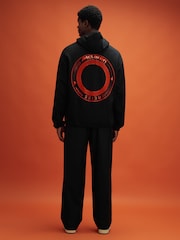 Reiss x McLaren F1 Team Black McLaren F1 Elasticated Cotton Hoodie - Image 6 of 9