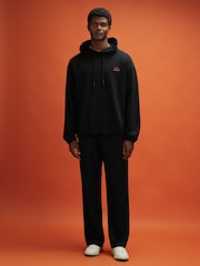 Reiss x McLaren F1 Team Black McLaren F1 Elasticated Cotton Hoodie - Image 8 of 9