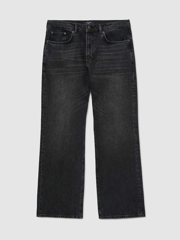 Reiss Dark Grey Styles Relaxed Flared-Leg Jeans - Image 2 of 8 Reiss Dark Grey Styles Relaxed Flared-Leg Jeans - Image 2 of 8