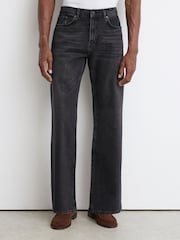 Reiss Dark Grey Styles Relaxed Flared-Leg Jeans - Image 3 of 8
