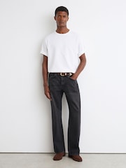 Reiss Dark Grey Styles Relaxed Flared-Leg Jeans - Image 7 of 8