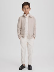 Reiss Stone Hendon Teen Cotton Button-Through Shirt - Image 3 of 6