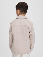 Reiss Stone Hendon Teen Cotton Button-Through Shirt - Image 5 of 6