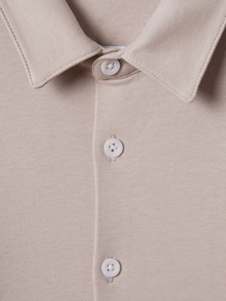 Reiss Stone Hendon Teen Cotton Button-Through Shirt - Image 6 of 6