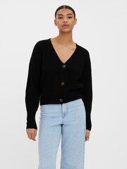 VERO MODA Black V-Neck Button Front Cardigan - Image 1 of 5