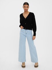VERO MODA Black V-Neck Button Front Cardigan - Image 3 of 5