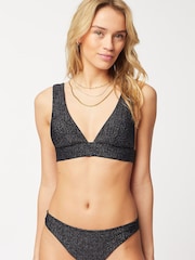 ETAM Black Vahine Tie Triangle Bikini Top - Image 1 of 5