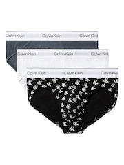 Calvin Klein Blue Hip Briefs 3 Pack - Image 1 of 6