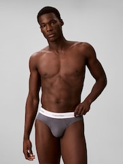 Calvin Klein Blue Hip Briefs 3 Pack - Image 4 of 6