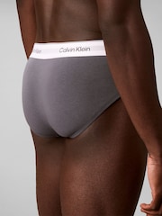 Calvin Klein Blue Hip Briefs 3 Pack - Image 5 of 6