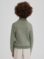 Reiss Nickel Blue/Kale Blackhall 3-9 yrs Two Pack Of Merino Wool Zip-Neck Jumpers - Image 6 of 8