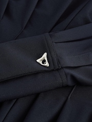 Navy Blue Corset Detail Long Sleeve Jumpsuit - Image 5 of 5