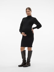 Mamalicious Black Maternity Ribbed Seamless Stretch Skirt - Image 3 of 6