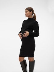 Mamalicious Black Maternity Ribbed Seamless Stretch Skirt - Image 4 of 6