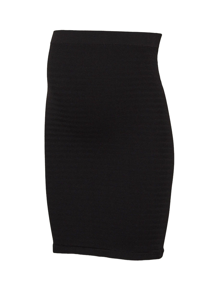 Mamalicious Black Maternity Ribbed Seamless Stretch Skirt - Image 6 of 6