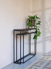 French Connection Dark Mango Wood Zircon Console Table - Image 2 of 7